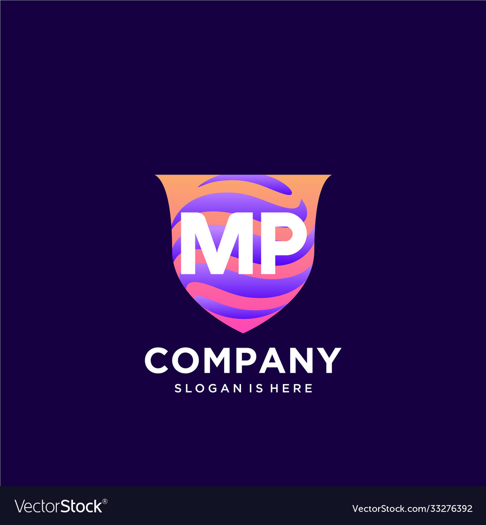 Mp initial logo with colorful template Vector Image Mp initial logo with colorful template