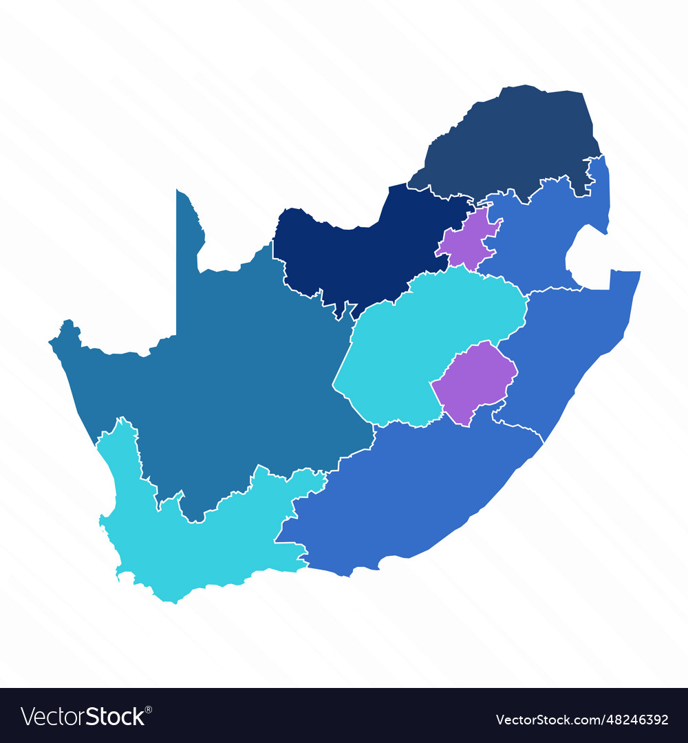 Multicolor map of south africa with provinces Vector Image