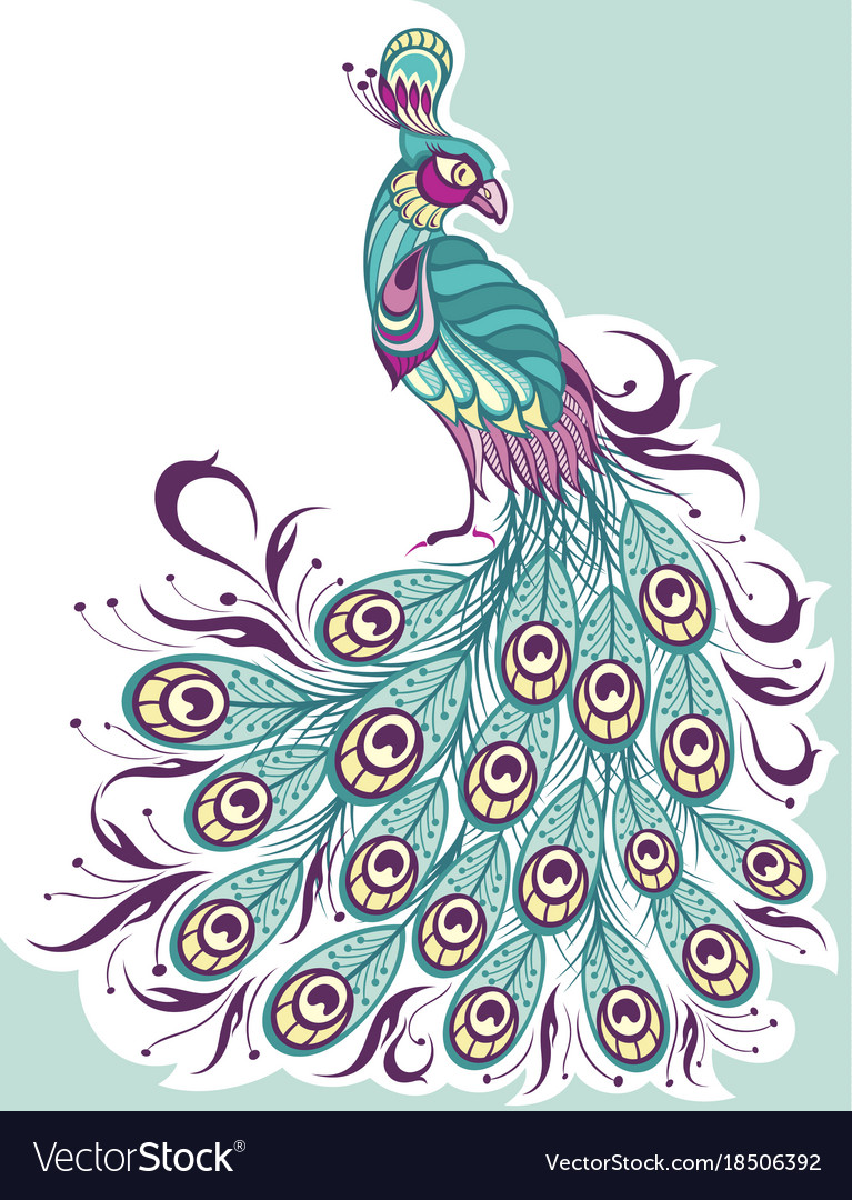 Peacock Royalty Free Vector Image Vectorstock 9605