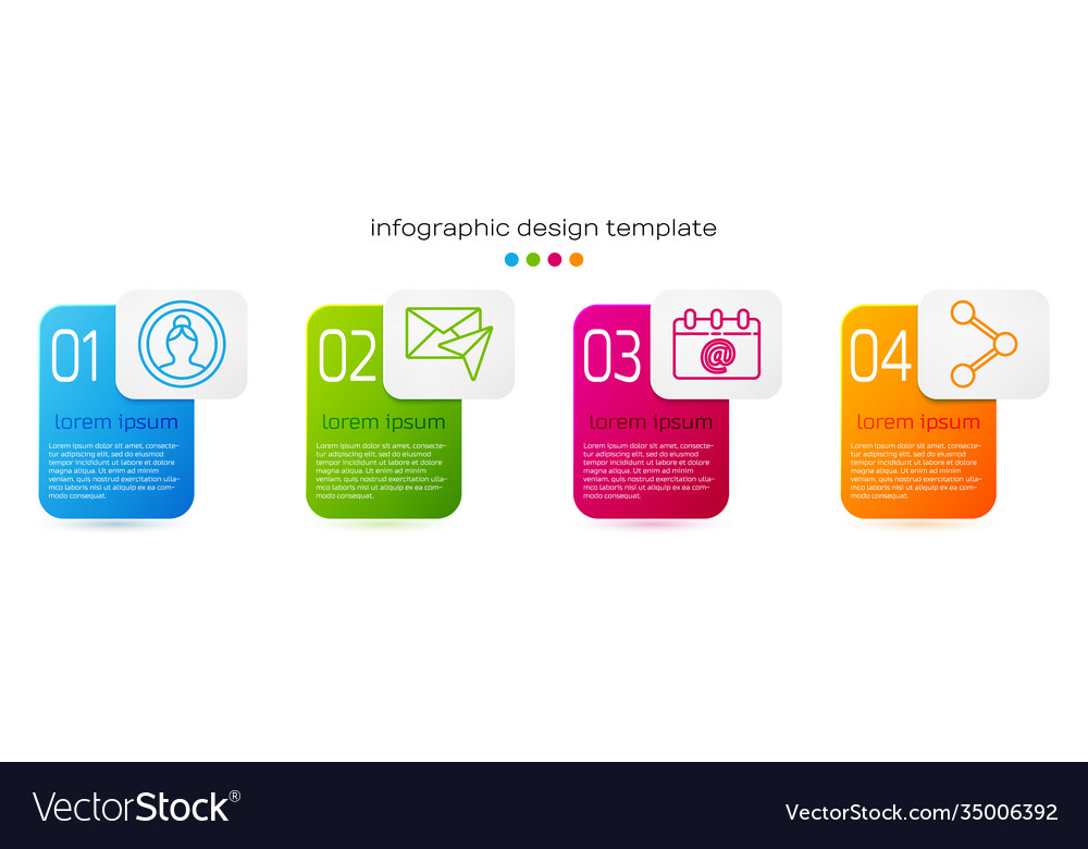 Set line create account screen envelope calendar vector image Set line create account screen envelope calendar