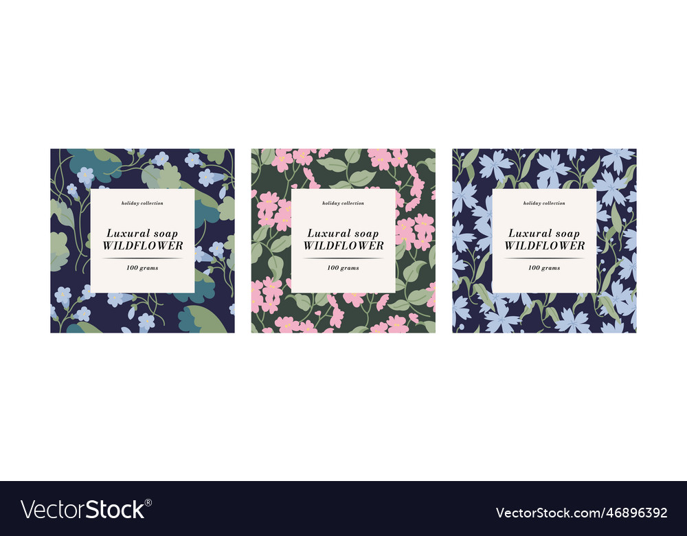 Set pattens for cosmetics with label template