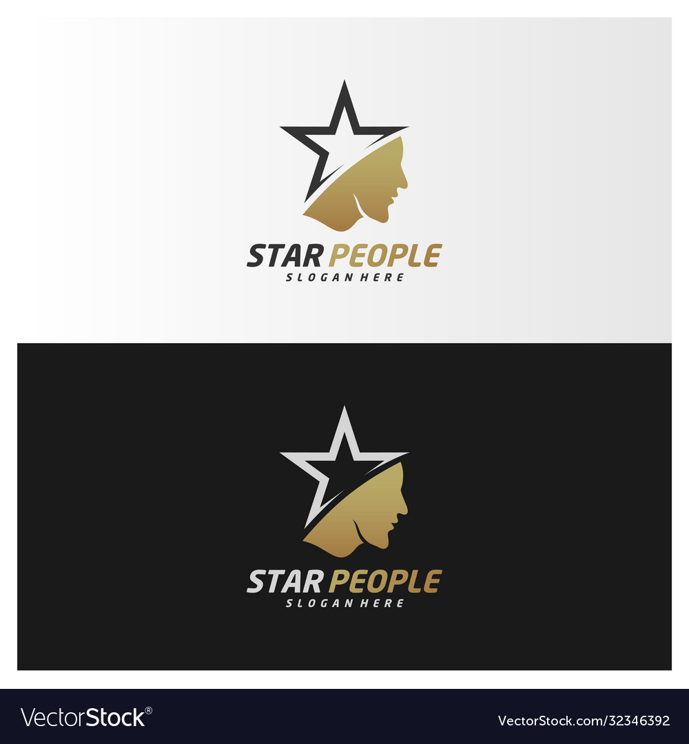 Star people logo design template elegant