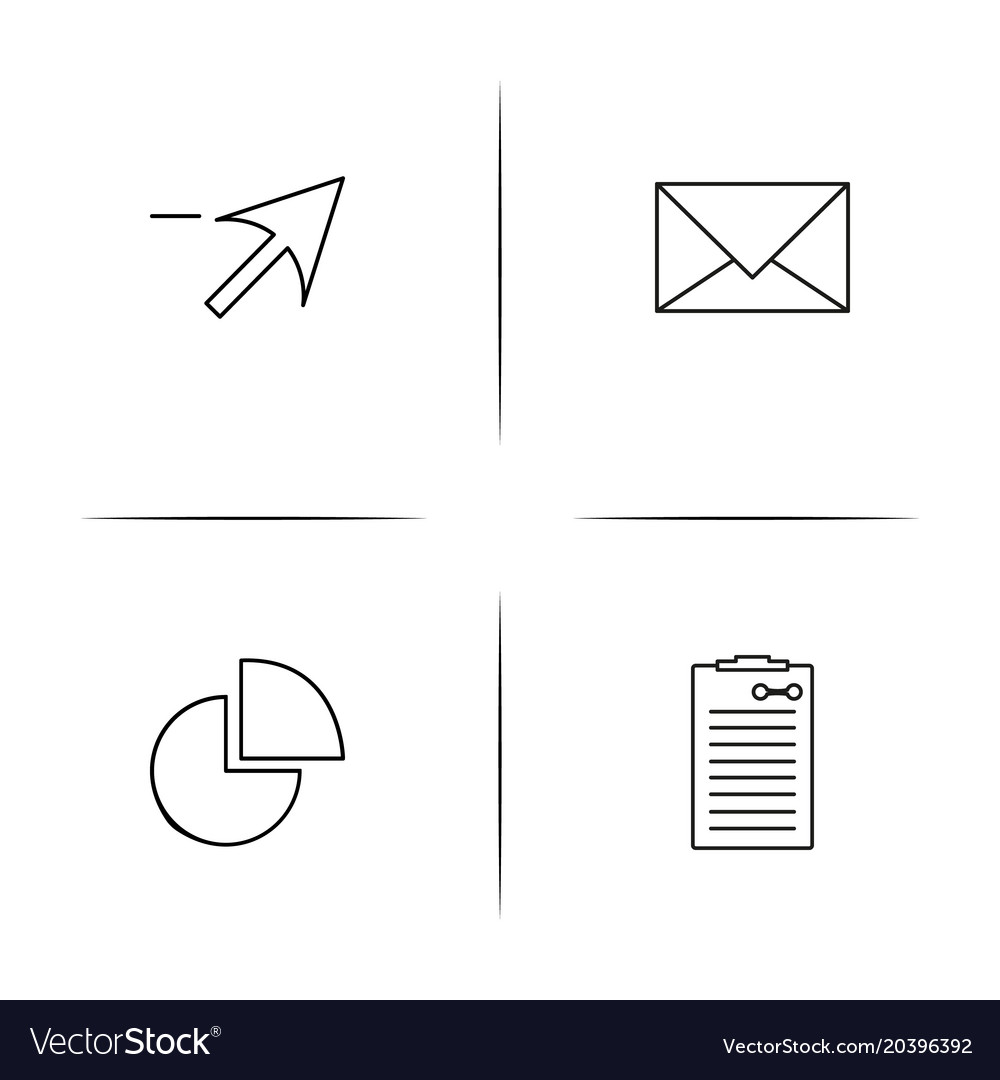 Web and text simple linear icon setsimple outline