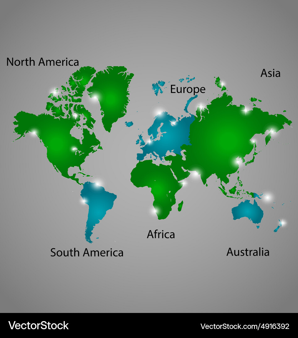 World map Royalty Free Vector Image - VectorStock