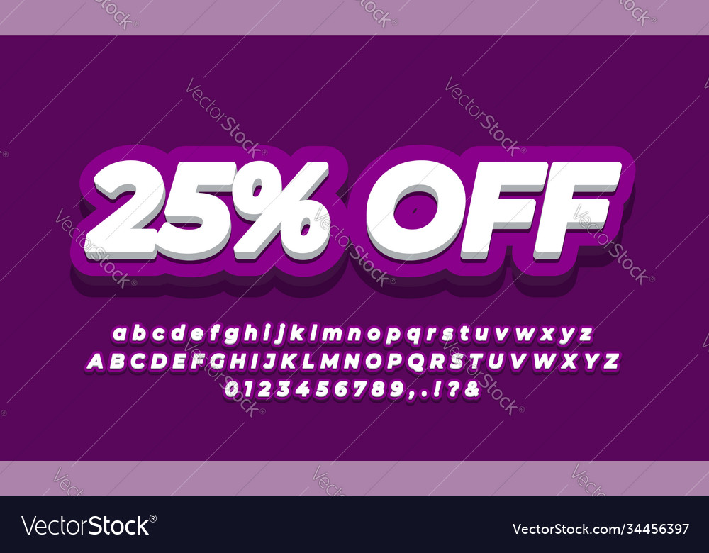 25 Prozent Verkauf Rabatt Promotion Text 3d violett