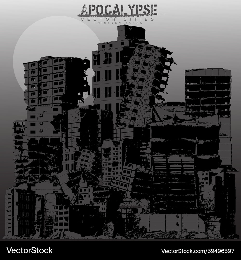 Apocalypse cities Royalty Free Vector Image - VectorStock