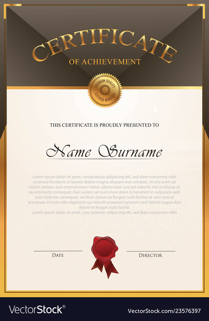 Certificate template Royalty Free Vector Image