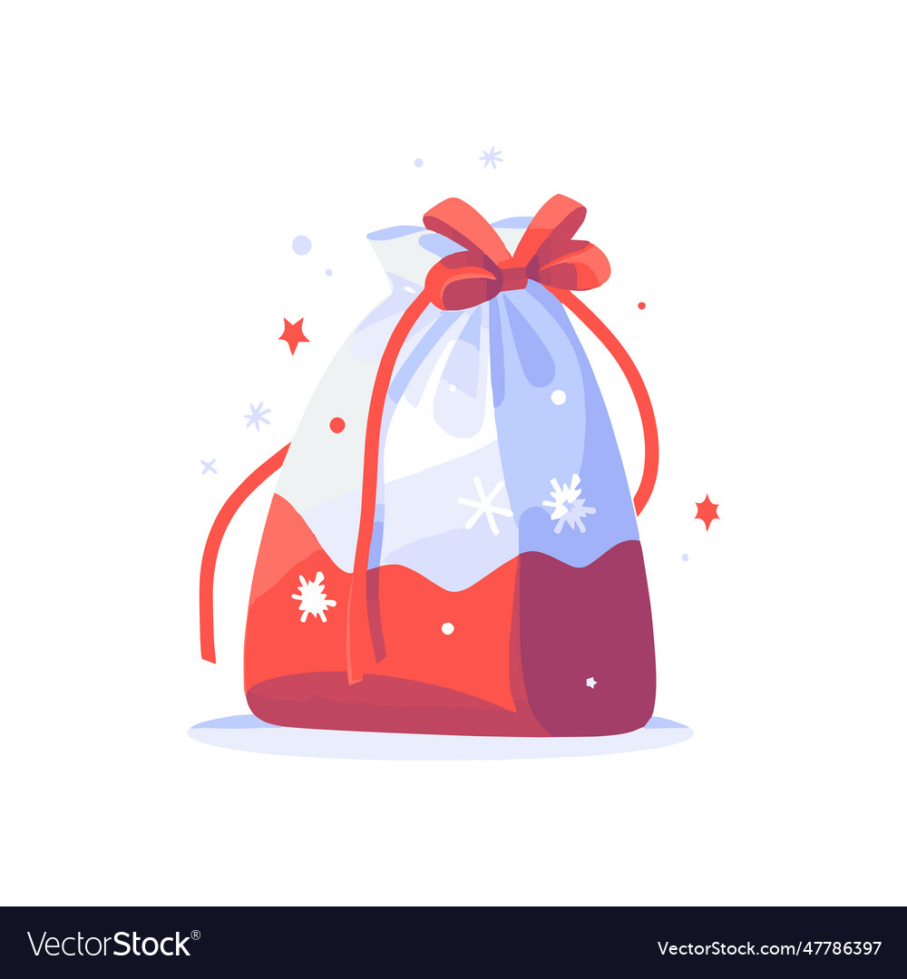 Christmas gift bags in flat style isolated