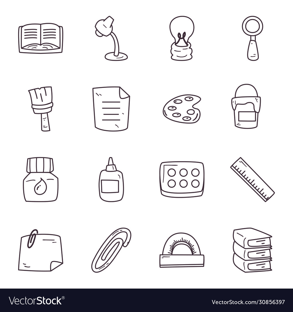 Creativity and design line style icon set