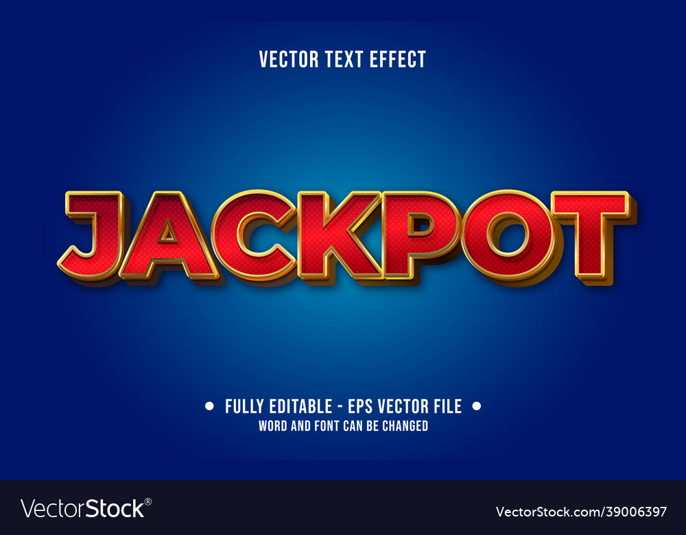 Editable text effect gradient style jackpot vector image Editable text effect gradient style jackpot