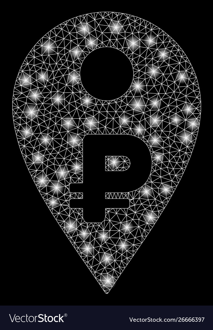 Flare mesh wire frame rouble map marker with vector image Flare mesh wire frame rouble map marker with
