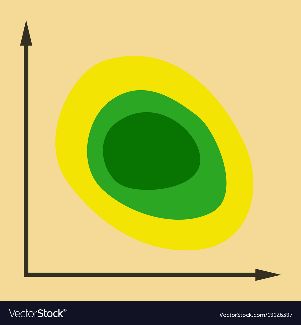 Flat icon on stylish background graph