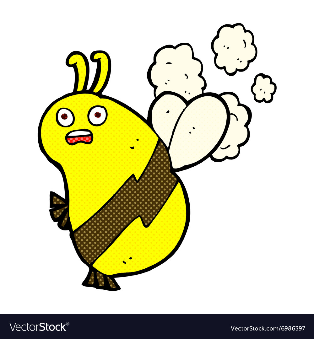 Funny comic cartoon bee