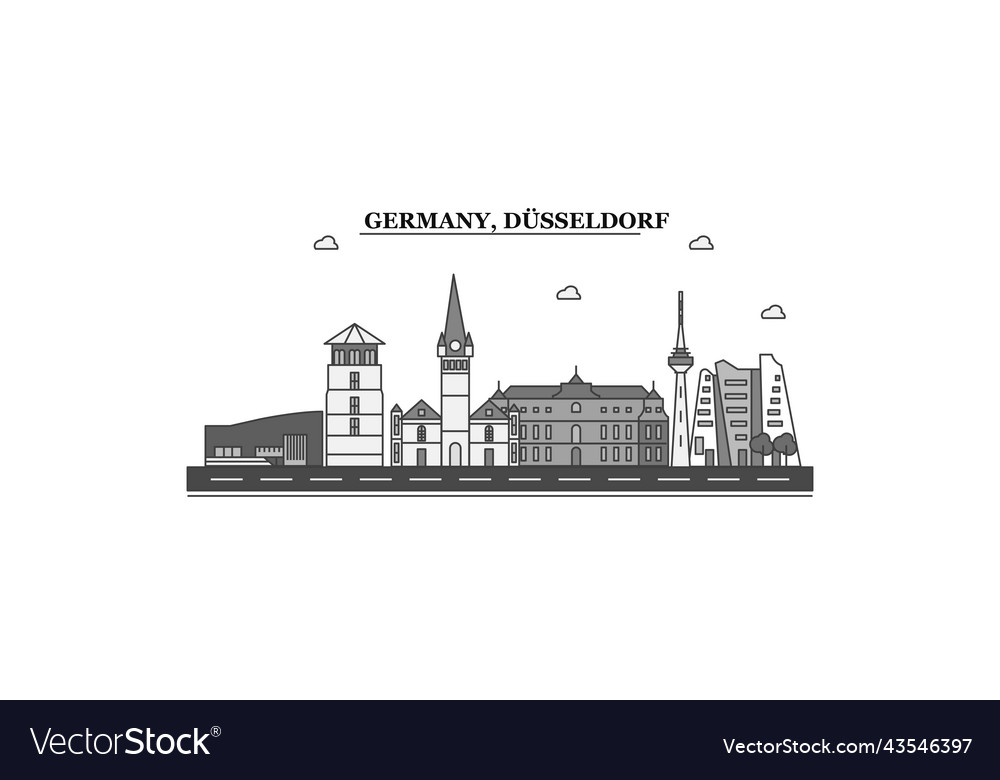 Germany dusseldorf city skyline isolated