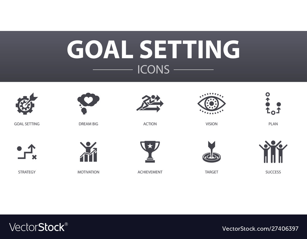 Goal Setting Icon Set - Simple Concepts