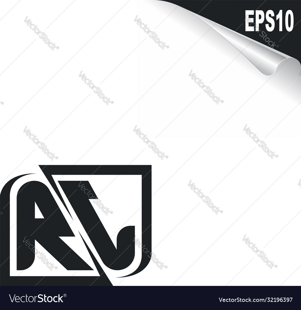 Initial rj logo design with shape style