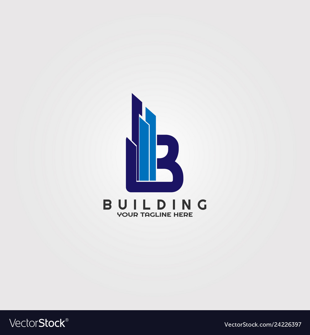 Modernes Gebäude-Logo-Template mit Initial b