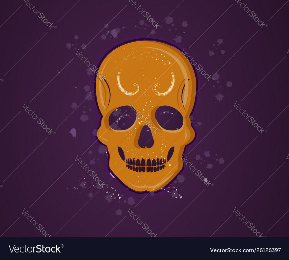 Orange skull vector image Orange skull