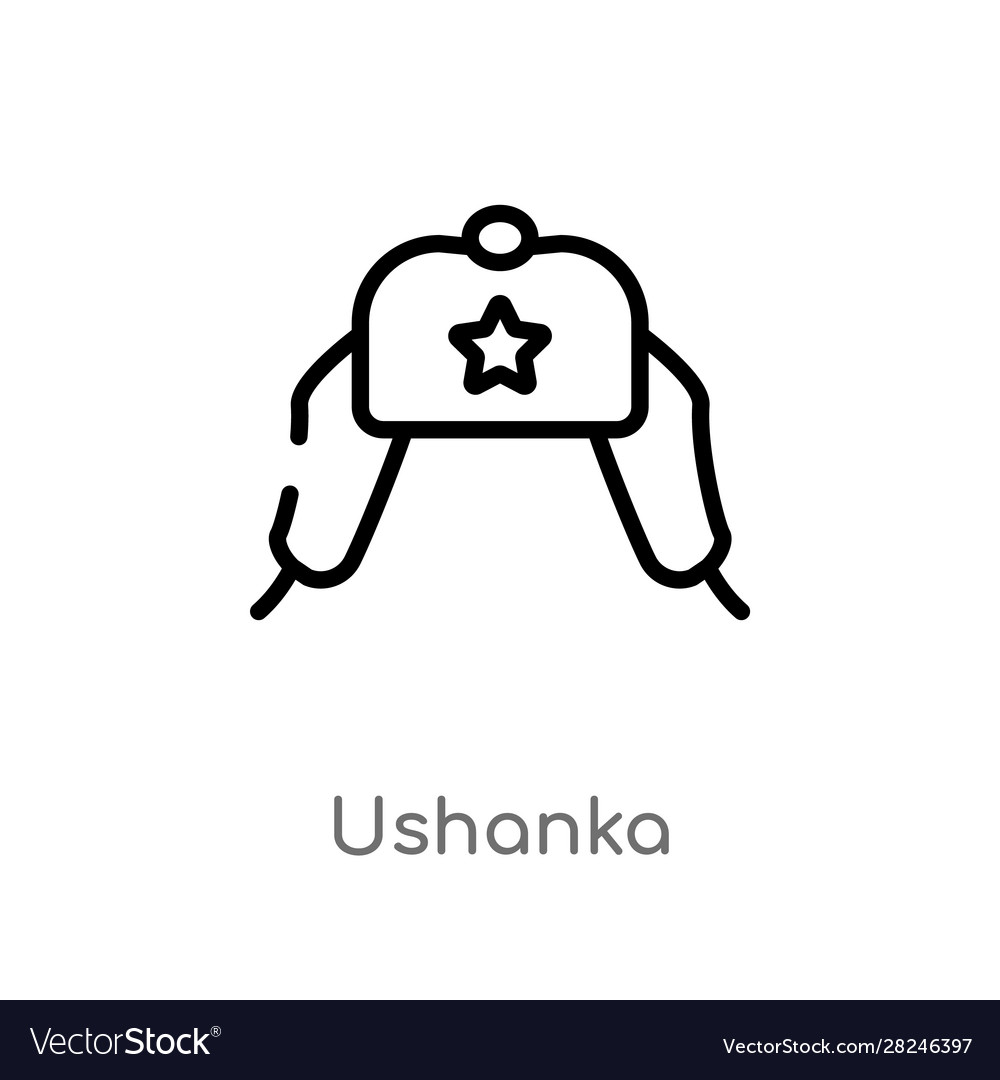 Outline ushanka icon isolated black simple line