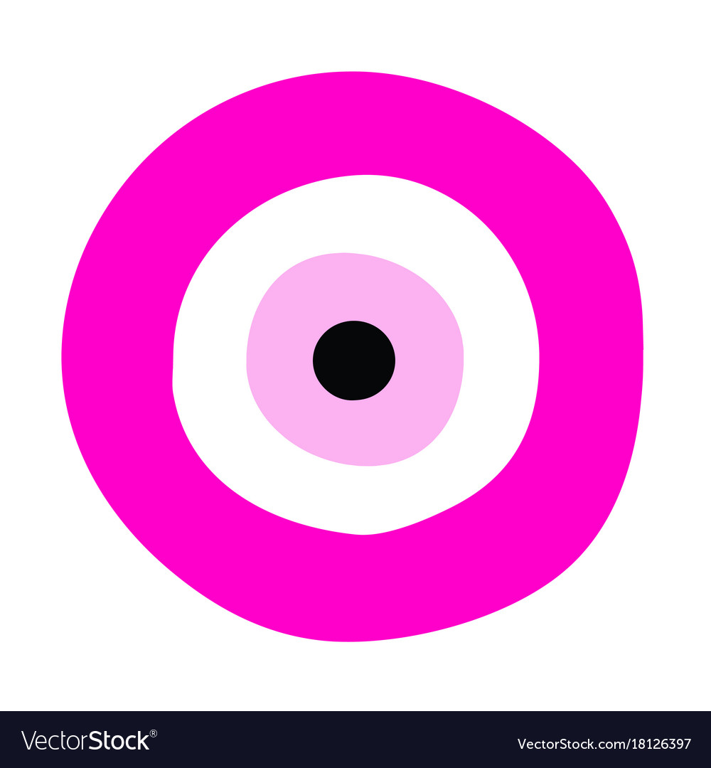 Pink evil eye symbol protection Royalty Free Vector Image