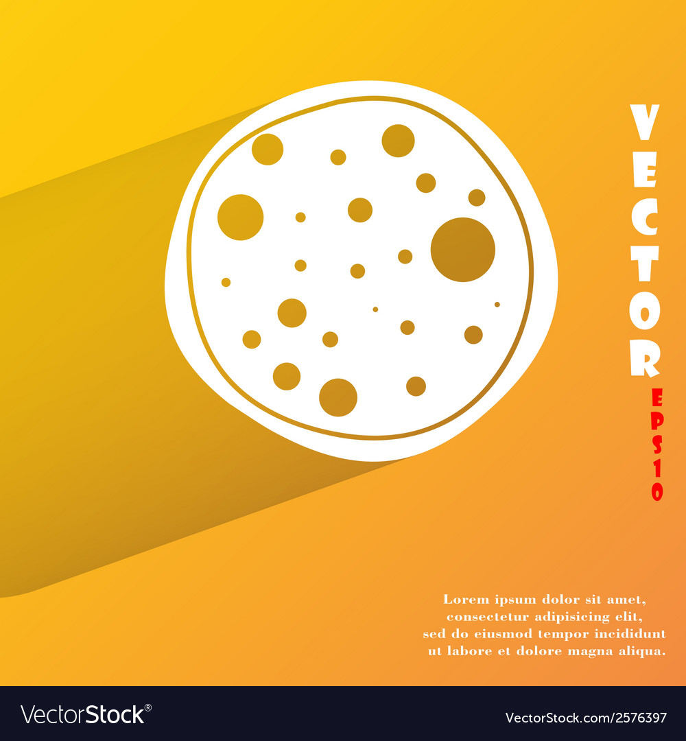 Pizza flat modern web button with long shadow