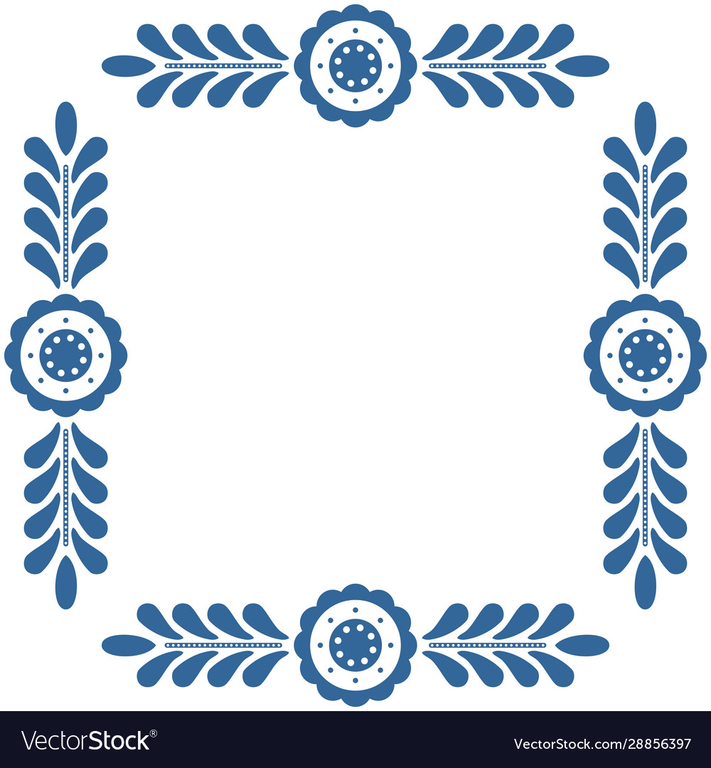 Polish folk frame isolated on white background