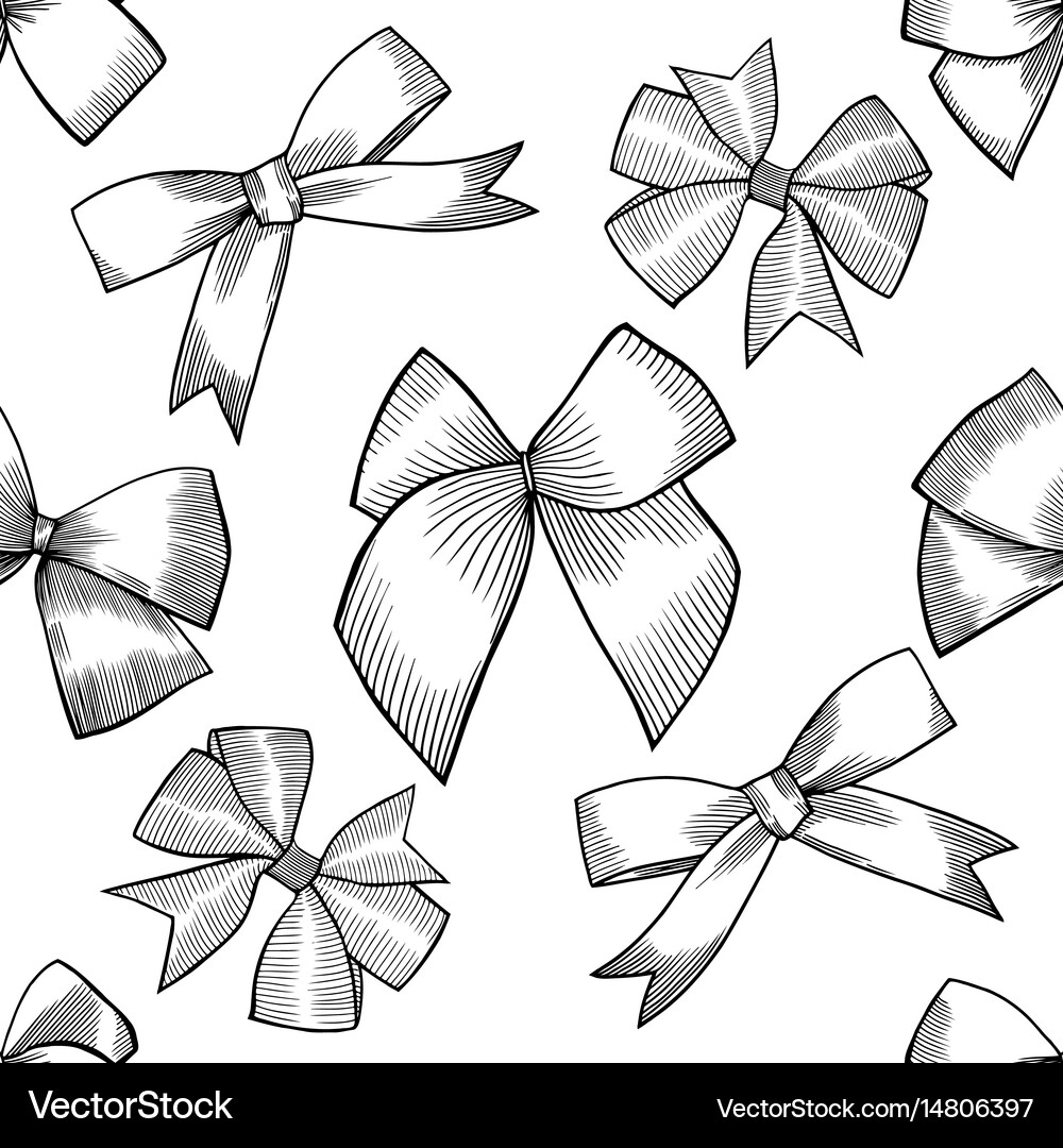 Seamless pattern with tie and bow Royalty Free Vector Image