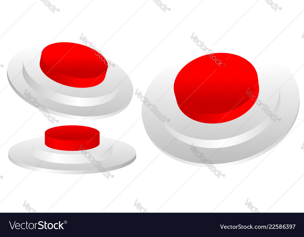 Set of red 3d emergency termination stop button Vector Image Set of red 3d emergency termination stop button