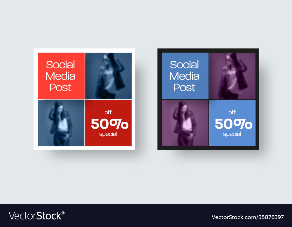 Square post presentation for social media Vector Image
