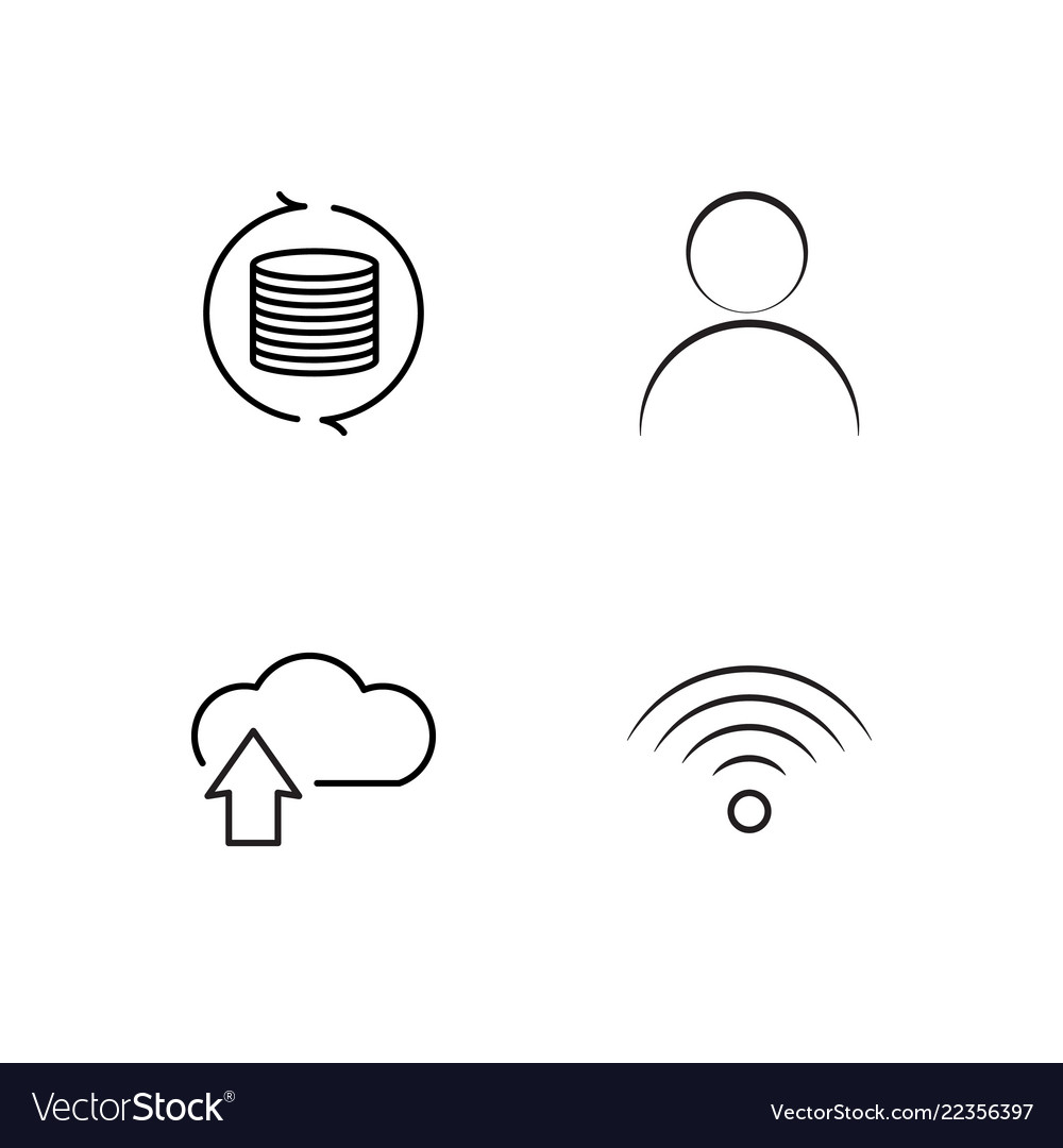 Web simple outlined icons set vector image Web simple outlined icons set