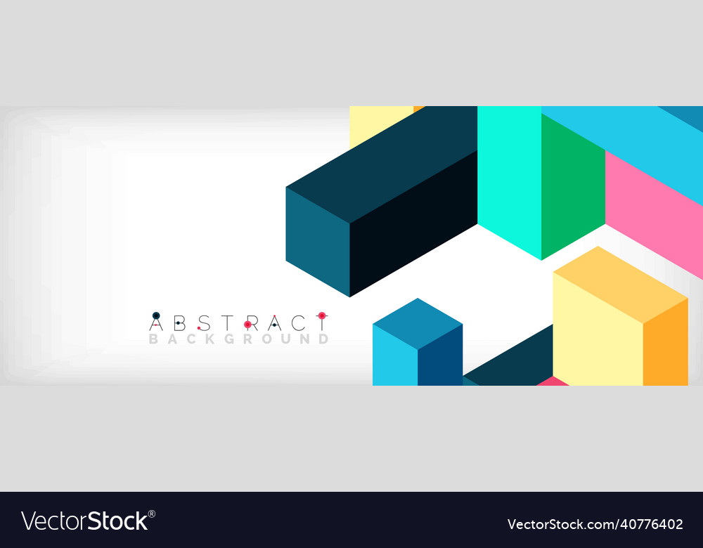 Abstract background 3d cubes cubic elements vector image Abstract background 3d cubes cubic elements