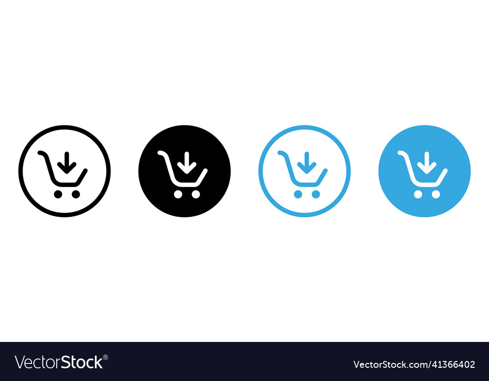 Add to cart icon with arrow down