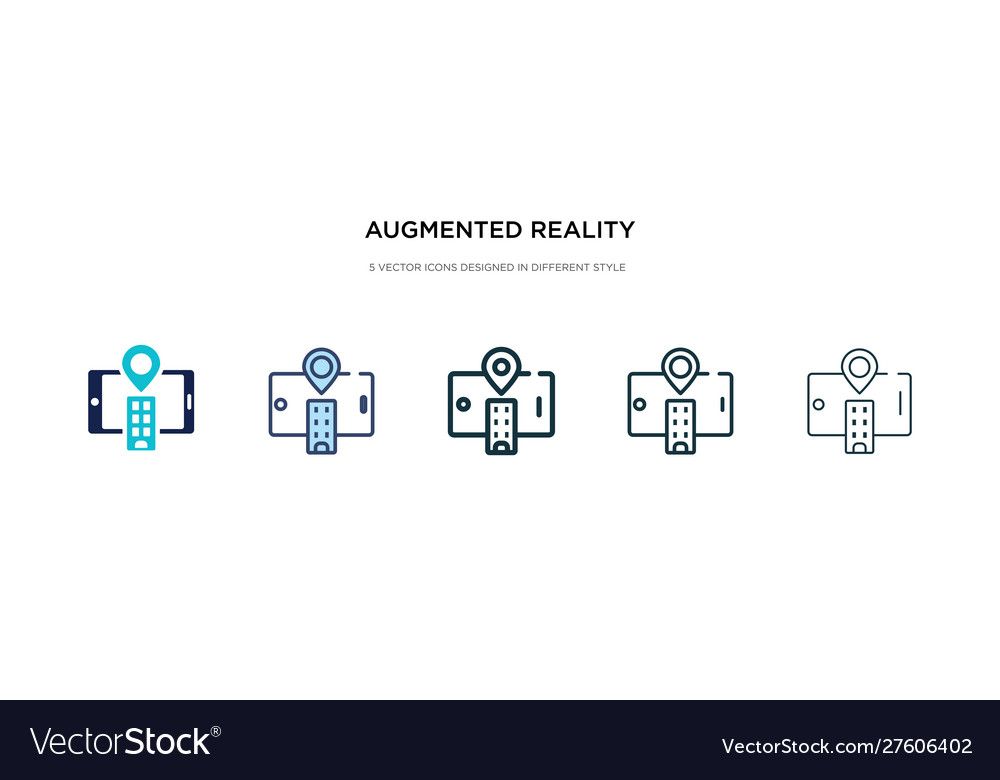 Augmented reality icon in different style two vector image Augmented reality icon in different style two