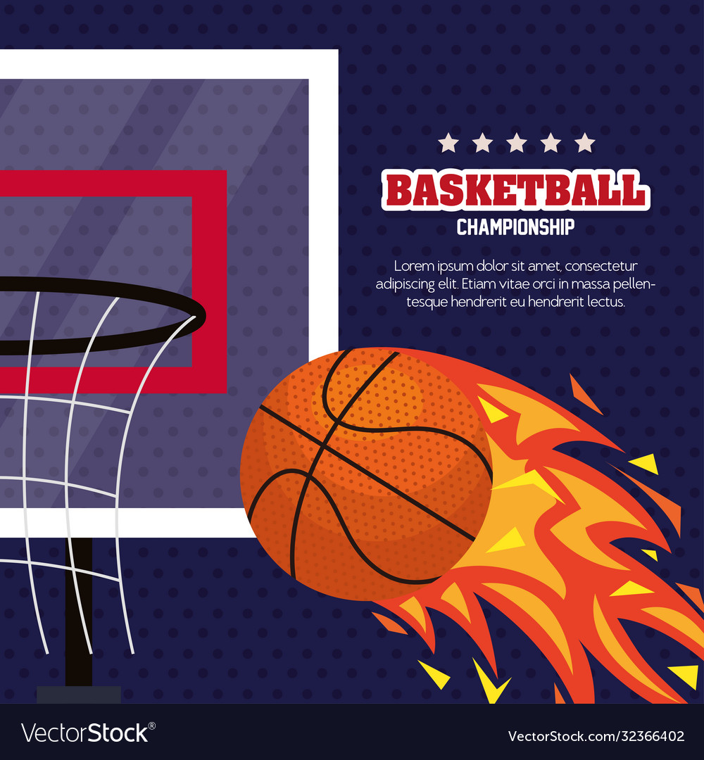 Basketball championship emblem design with ball Vector Image