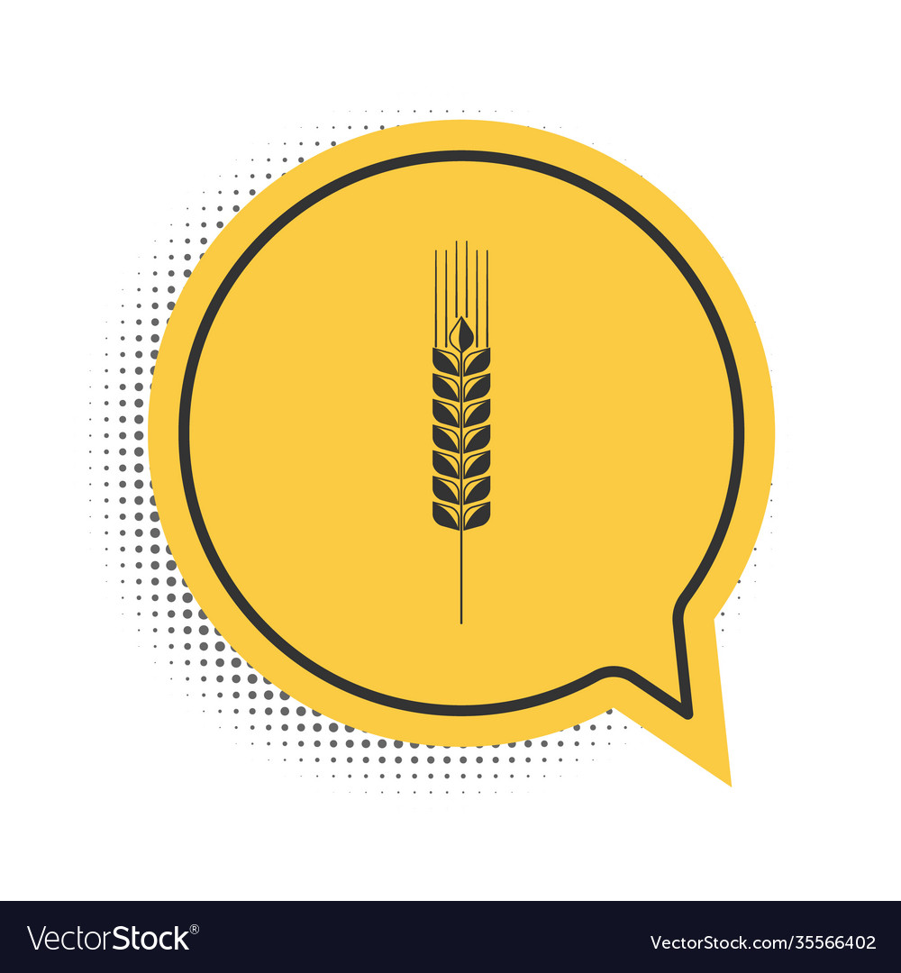 Black cereals icon set with rice wheat corn