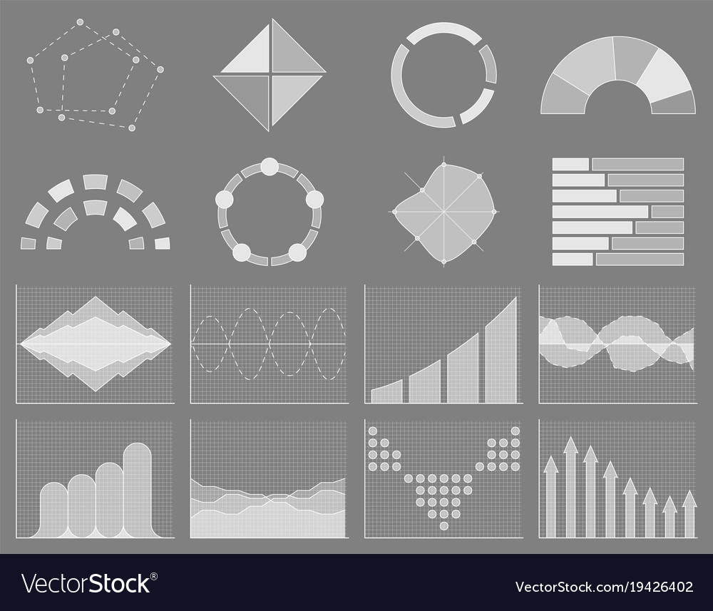 Business chart collection set of graphs data