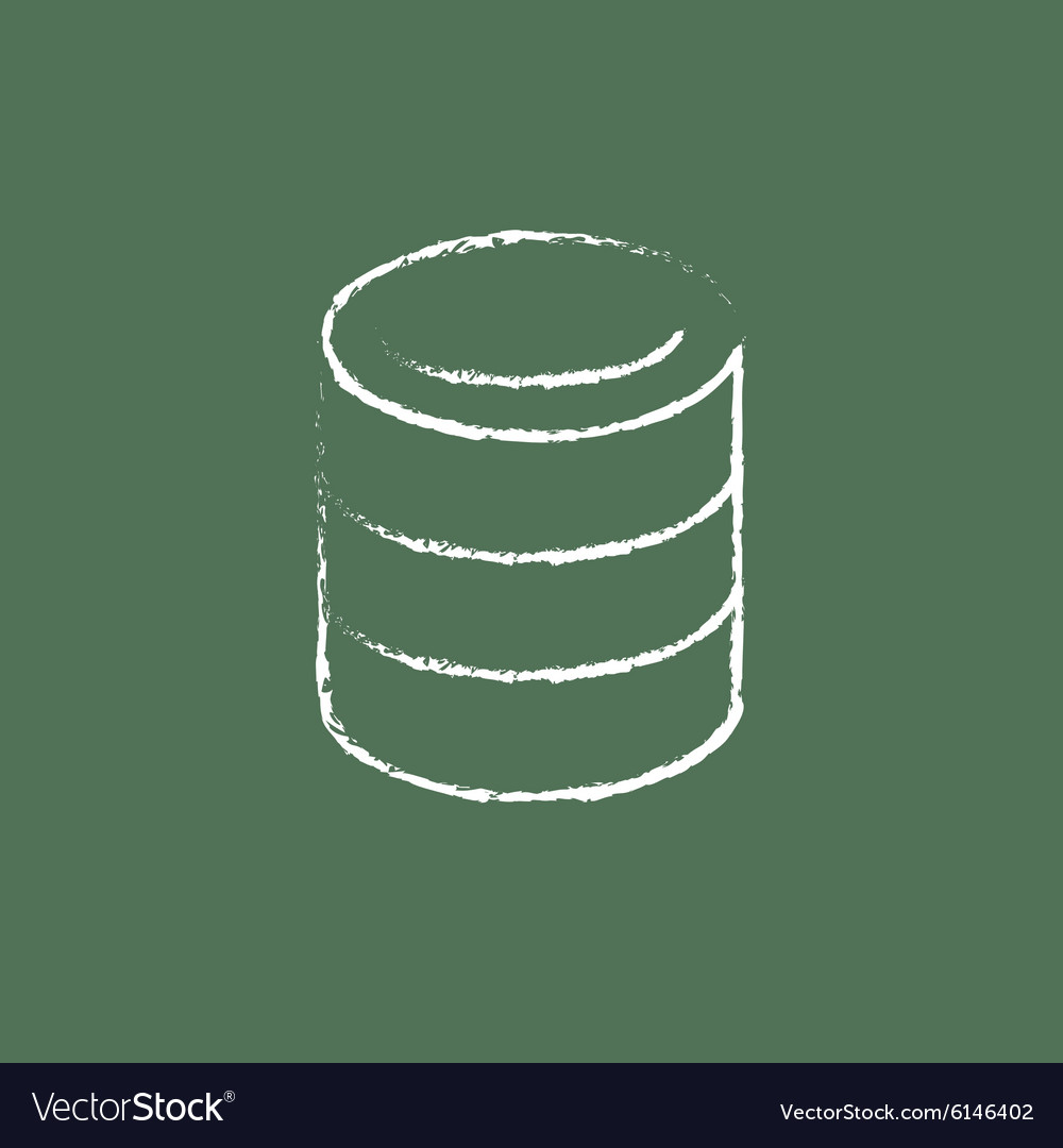 Computer server icon drawn in chalk
