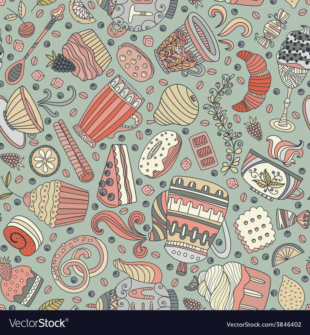 Dessert seamless pattern