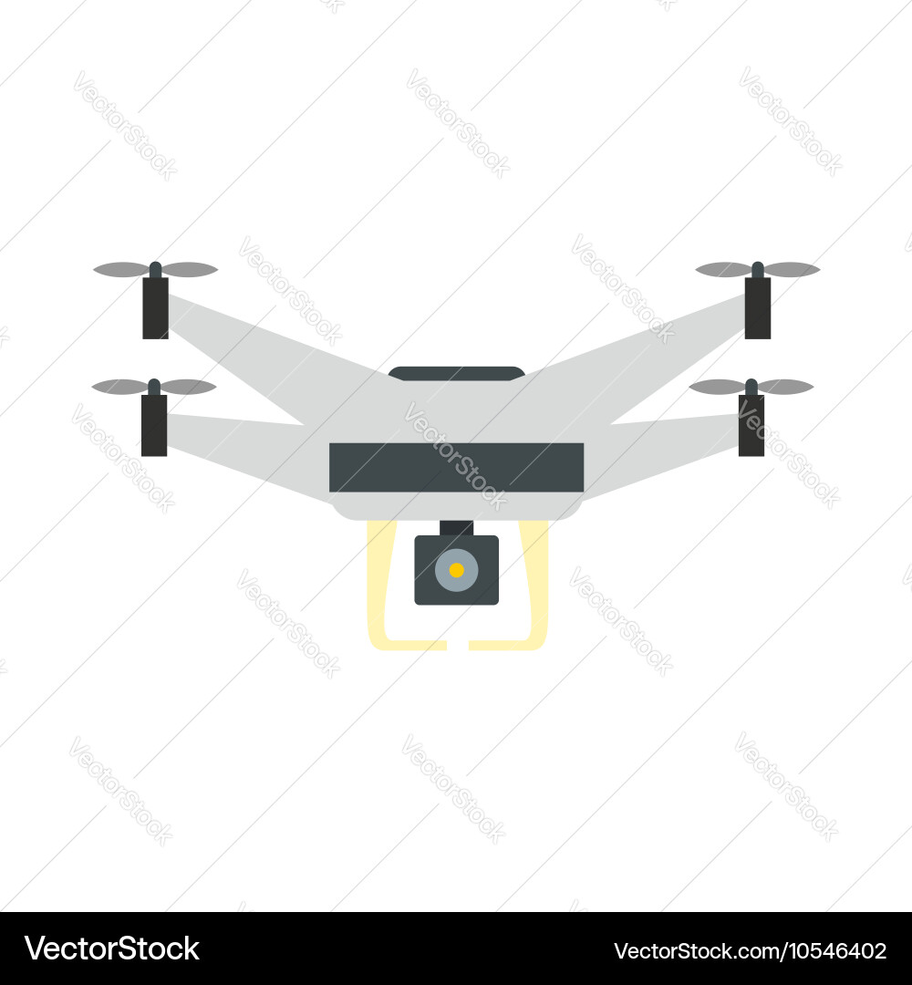 Drone with camera icon flat style Royalty Free Vector Image
