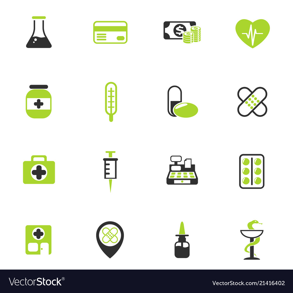 Drug store color icon set