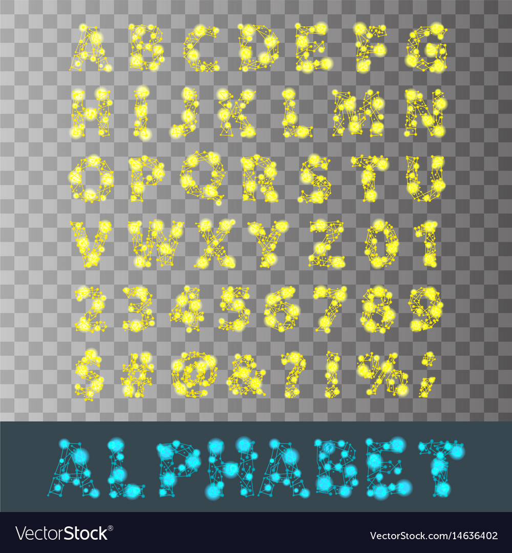 Font space alphabet typeface script with minimal