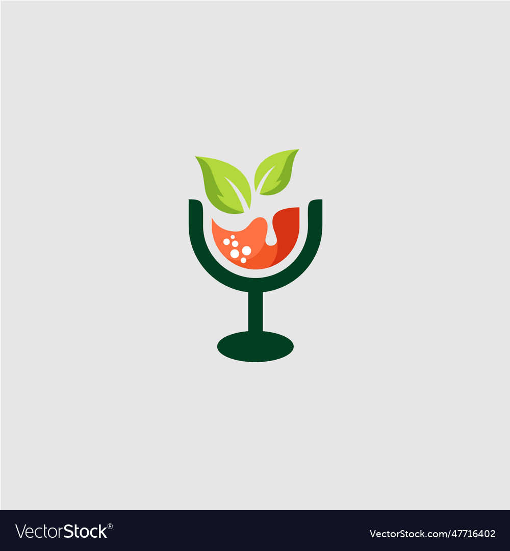 Juice glass logo icon design modern