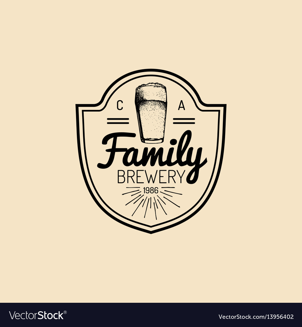 Kraft Bierglas Logo Lagerbecher retro sign hand vector image Kraft Bierglas Logo Lagerbecher retro sign hand