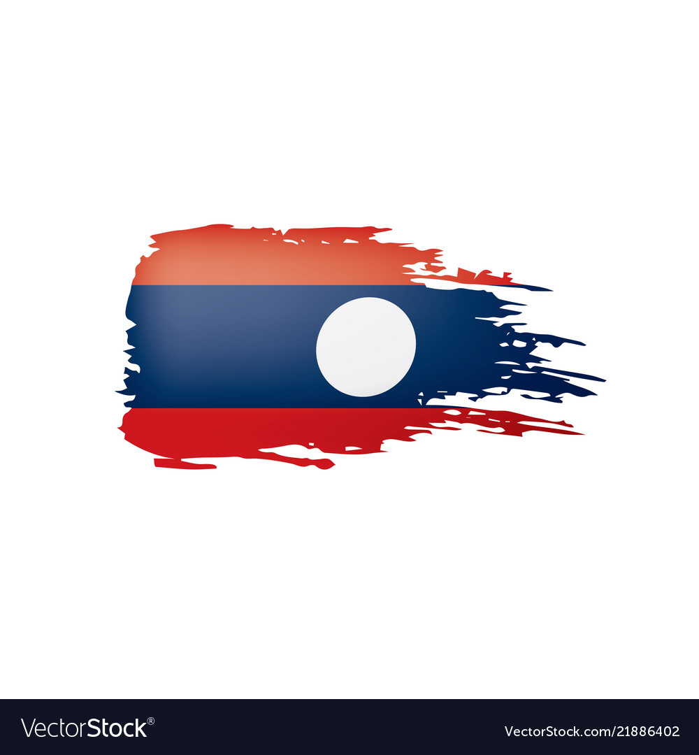 Laos flag on a white Royalty Free Vector Image