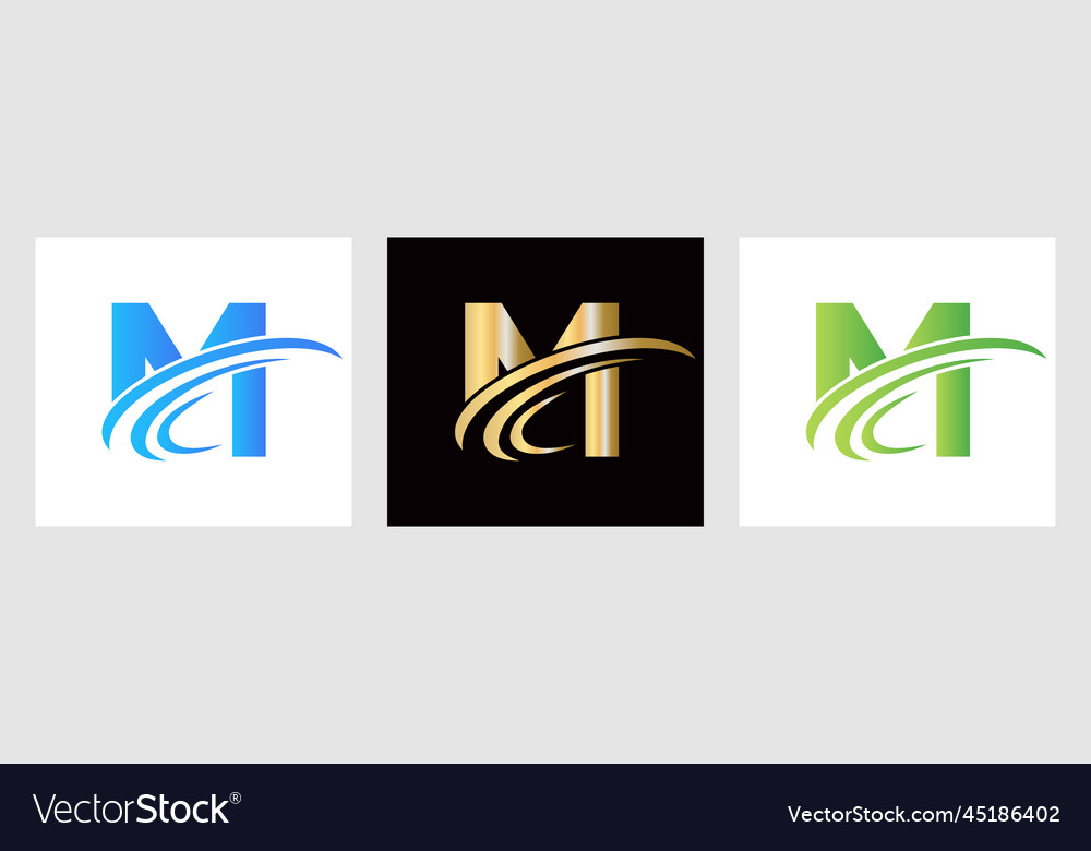 Letter m logo design template monogram m Vector Image