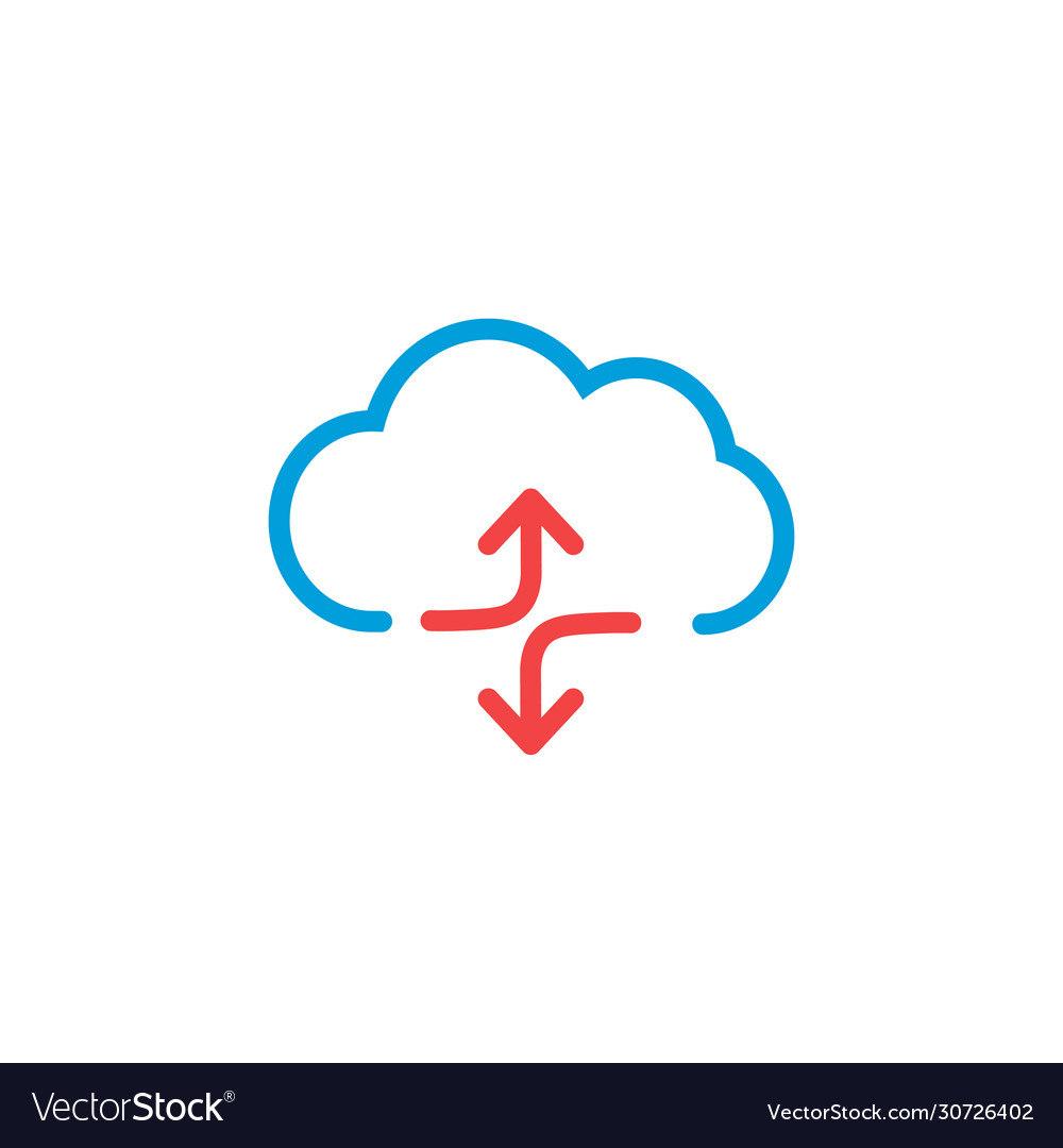 Linear cloud data sync graphic design icon Vector Image Linear cloud data sync graphic design icon