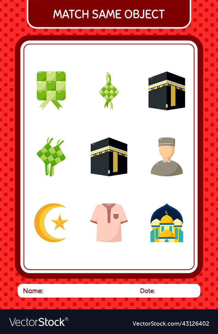 Match with same object game ramadan icon