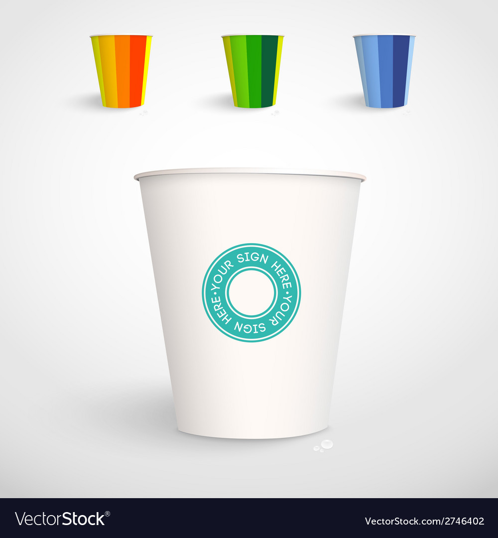 realistic paper cup template royalty free vector image
