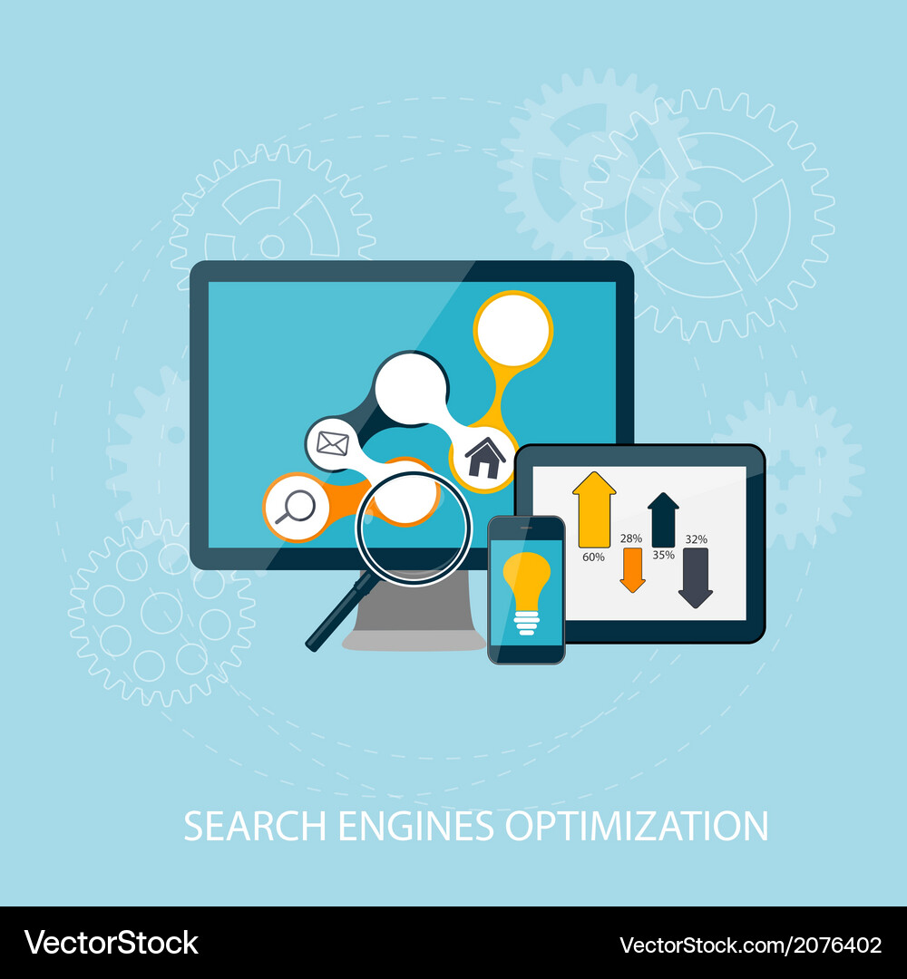 Search engines optimization concept Royalty Free Vector