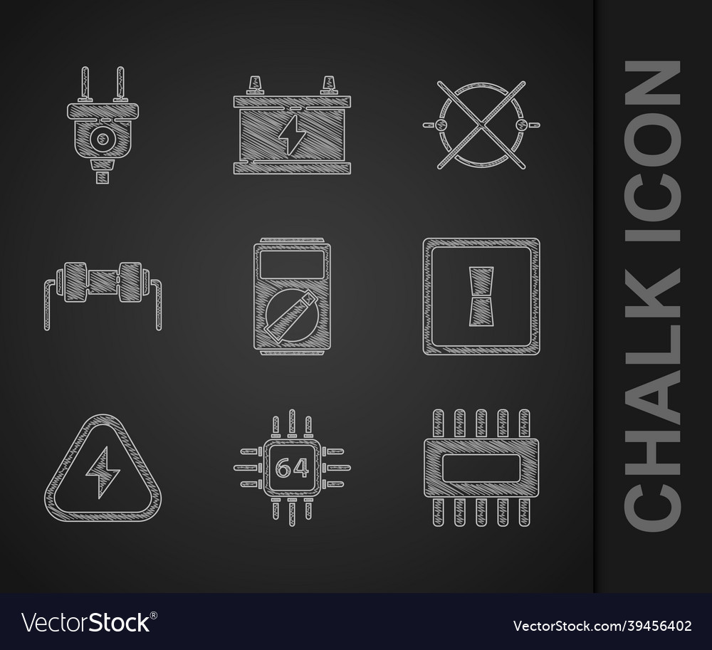 Set multimeter processor with microcircuits cpu vector image Set multimeter processor with microcircuits cpu